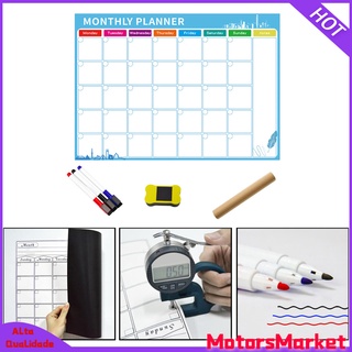 [motorsmarketsfc] Soft Large Magnetic Weekly Planner Whiteboard Sticker Monthly Weekly Memo Reminder Improve Efficiency Organizer with Pen