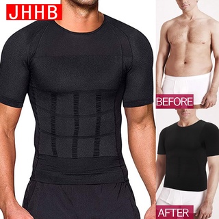 Hombres cuerpo Shaper adelgazar camisas de compresión ginecomastia camiseta cintura entrenador muscular pérdida de peso Shapewear