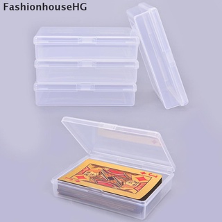 fashionhousehg 4pcs 10*7 cm cajas de plástico transparentes jugando a las cartas contenedor caso de almacenamiento venta caliente