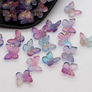 50 pzs cuentas sueltas De vidrio De mariposa De 11 mm hechos a mano Diy joyería talón accesorios De color Gradiente (7)