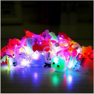 Gongjing5 10 unids/lote lindo niños niño LED luz intermitente anillos de dedo brillan favores de fiesta mi