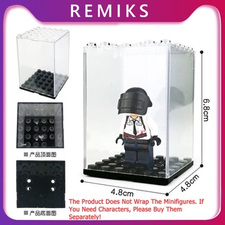 lego minifigures transparente cubierta caja de distancia pequeño gránulos bloques de construcción accesorios modelo juguetes