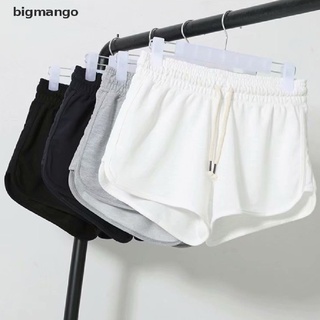 [bigmango] Pantalones cortos casuales sólidos para mujer/Shorts ajustados para entrenamiento/Shorts elásticos calientes