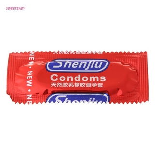 SWEETBABY 1 PC Ultra-delgado condón productos sexuales preservativos gran aceite más seguro anticoncepción