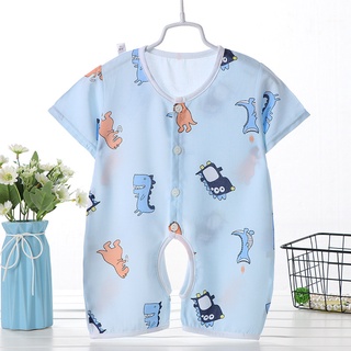 Mono de verano para bebé de manga corta de algodón de seda nuevo mameluco delgados pijamas para niños mameluco de bebé