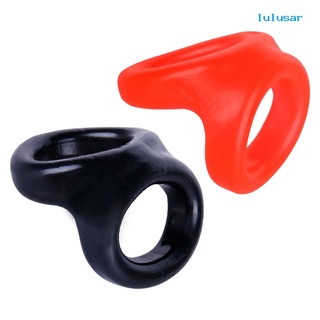 lulusar Male Soft Flexible Dildo Penis Lock Scrotum Ring Delay Ejaculation Adult Sex Toy