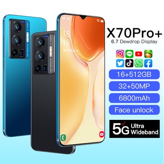 X70 pro+ Smartphone 6.7Polegadas 16 Gb De Ram + 512 Gb Rom 5g Telefone Móvel