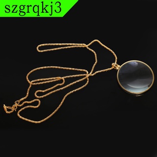 [BBNS] Collar de cadena de lupa de tono dorado para hombres y mujeres