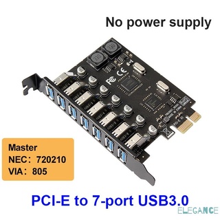 USB 3.0 PCI-E Adaptador De Expansión Tarjeta Elevadora 7 Puertos Hub Controlador Externo gadcs