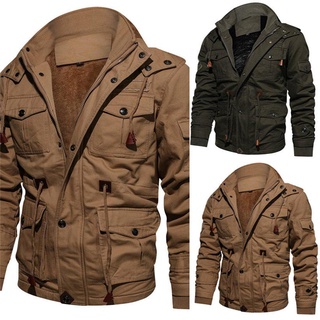 Autumn and Winter Warm Men's Slim Casual Windbreaker Outwear Jacket Coat