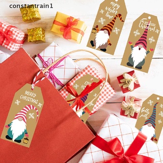 [Constantrain1] 100pcs Merry Christmas Gift Tags Kraft Paper Card Hang Tag Gift Bags Decoration MX2