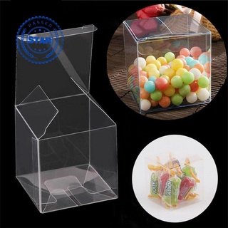 Cuadrado transparente cubo de PVC cajas de caramelo transparente decoración fiesta boda U1K0