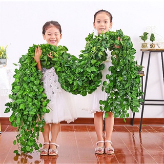 2Meter Artificial hiedra verde hoja guirnalda plantas vid falso follaje decoración del hogar fiesta suministros