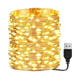 usb 33ft 10m 100 leds cadena de luces de alambre de cobre lámpara de boda de navidad decoración de fiesta 5v