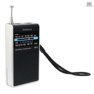 V Retekess PR15 Mini Pocket Radio FM/AM/WB Tuning receptor de Radio NOAA advertencia del tiempo para actividades al aire libre
