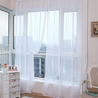 Cortina transparente de tul para puerta, ventana, cortina, cortina, bufanda transparente, cenefa caliente