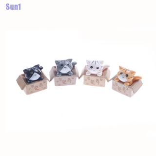 Sun1> 1 pza adornos de resina Mini modelo de gato miniaturas estilo mediterráneo
