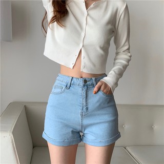New style ✨✨✨Slim-fit buttocks high-waist tight-fitting denim shorts hot pants (5)