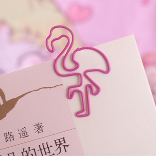 nuevos productos Ins japonés estilo coreano chica corazón rosa mini flamenco clip de papel clip de nota de metal clip de almacenamiento de aperitivos (2)