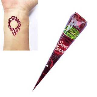 maroon rojo negro diy herbal henna conos temporal tatuaje cuerpo hena mehandi b0s3 (5)