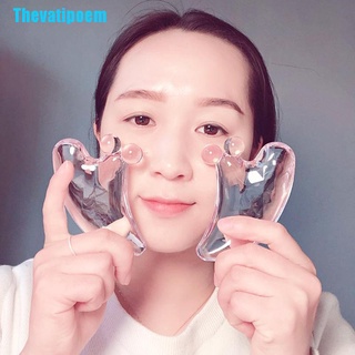 Thevatipoem rascador facial masajeador acupuntura Gua Sha junta Acupoint cuidado de ojos herramienta de masaje