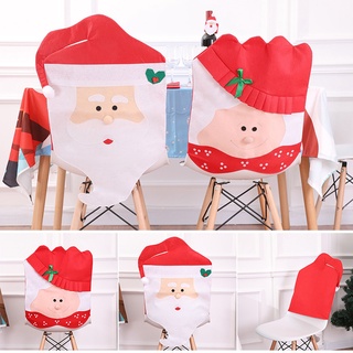 Christmas Chair Covers Santa Couples Chair Slipcover for Dining Room Hotel Christmas Holiday Party Decoration