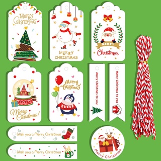 50/100/150pcs navidad Hangtag pintado árbol de navidad feliz navidad decoración mensaje tarjeta etiqueta colgar etiqueta DIY artesanía suministros