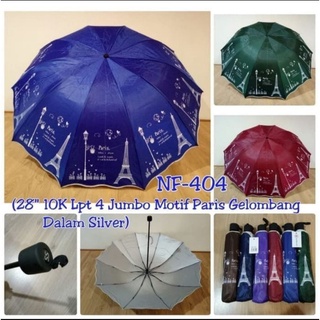 Paraguas plegable 3 grande Jumbo 10R motivo de dedo Paris NF 404 (1)
