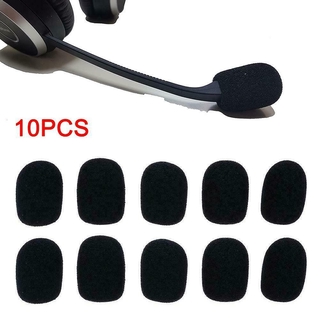 juego de 10 fundas de espuma de repuesto negro para auriculares, micrófono, micrófono, cubierta