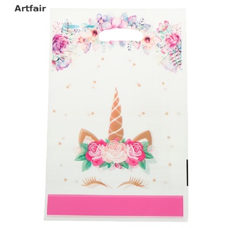 (hotsale) 10 bolsas de plástico unicornio de regalo bolsa de caramelo bolsas de botín para niños fiesta de cumpleaños {bigsale} (2)