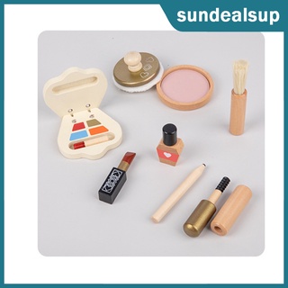 [sund] 13x kit de maquillaje belleza divertido esmalte de uñas peine lápiz labial madera cosmético set de regalo