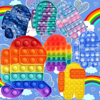 nuevo arco iris entre nosotros push pop it fidget juguete burbuja alivio del estrés bola juguete para niños