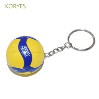 KORYES Adorable Llavero de Voleibol Keyball toy Cloruro de polivinilo Voleibol de cuero Colgante Mini - voleibol Llavero de coche Ropa de moda Hombres y mujeres Colgante de Voleibol Anillo de Unión de bolas