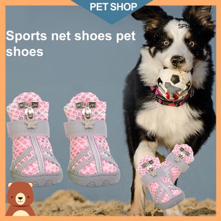 SP 4 pzs botas de malla transpirables antideslizantes para mascotas/zapatos para mascotas