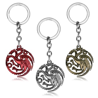 *QS Game of thrones House Stark Lannister Targaryen Keychains Metal Key Ring