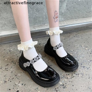 [attractivefinegrace] plataforma lolita zapatos de estilo japonés de las mujeres de cuero suave zapatos de tacón 2021 señoras estudiante de la universidad negro mary jane zapatos goth punk caliente