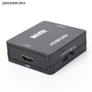 JUNYUM HDMI a RCA AV/CVBS adaptador HD 1080P Mini HDMI2AV Video Converter.