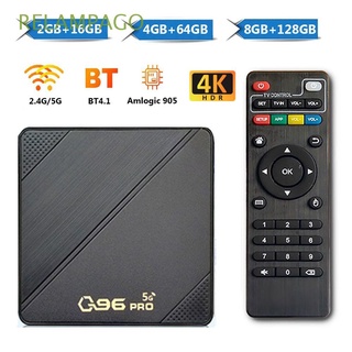 RELAMPAGO Q96 PRO 2021 Caja de TV 8GB + 128GB Android 10.0 Decodificador Bluetooth WIFI dual 2.4G / 5G Amlogic 905 Inteligente Reproductor multimedia Cine en casa Quad Core