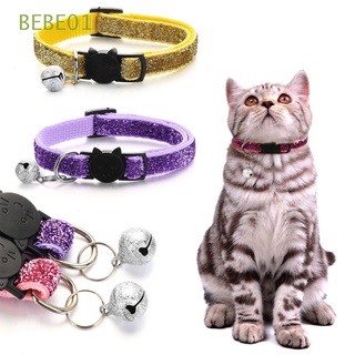 bebe01 collares ajustables para gatos hebilla colgante campana collar perro suministros mascotas cachorro trenza lentejuelas gato accesorios collar/multicolor