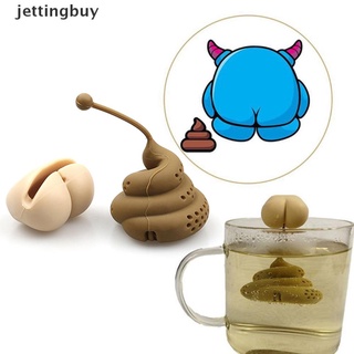 [Jettingbuy] divertido filtro de té en forma de caca reutilizable de silicona para té/colador portátil
