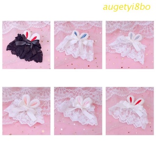 augetyi8bo Sweet Lolita Girl Lace Wrist Cuffs Cute Plush Bunny Ears Bow Cosplay Hand Sleeve