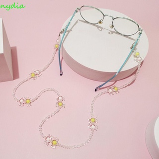 NYDIA Trendy Glasses Chain Glasses Clips protection Cord Holders Face Cover Necklace Women Eyeglass Lanyard Hold Straps|Neck Straps Sunglasses Cords Crystal Bead Chain