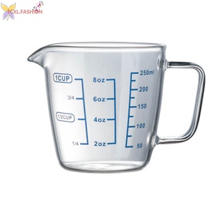 Tcxl taza medidora de vidrio resistente al calor con escala para niños taza de leche alta borosilicato tazas de vidrio