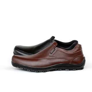 Zapatos de trabajo deslizamiento en FORMAL hombres ocho SIMON negro/marrón