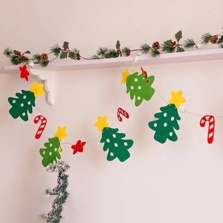 Christmas Banners Hanging Flags LED String Light Decor / Home Hanging Battery Operated String Lights (6)