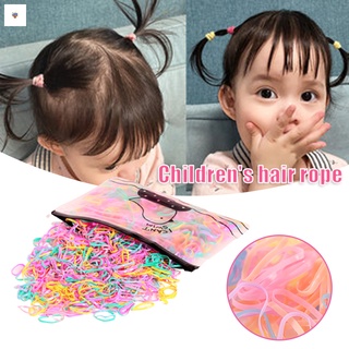 500/1000 PCS Disposable Baby Hair Ties Colorful Small Hair Rubber Band Elastic Braid Ponytail Bands with Pouch for Girls