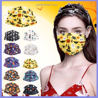 （serth3467.mx）10PCS Halloween Disposable Face Mask Protective Breathable Face Mask Outdoor
