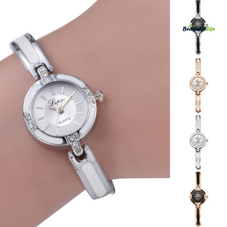 Beautifullife reloj de pulsera de cuarzo analógico con pedrería de diamantes de imitación para mujer joyería