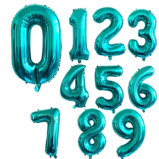 Globos de papel de aluminio de números verdes azules 0-9 pulgadas 32 pulgadas decoración de fiesta de cumpleaños/decoración de boda para niños