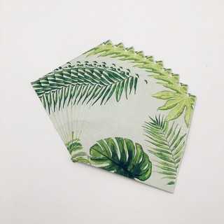 10 unids/pack 33cm*33cm verde hojas de palma servilletas de papel para eventos y fiestas decoración de pañuelos decoupage servilleta